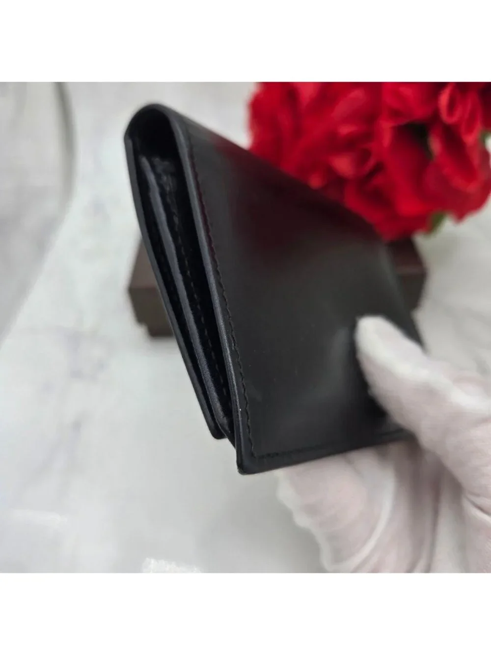 Gucci Card Case Coin Purse Leather Black